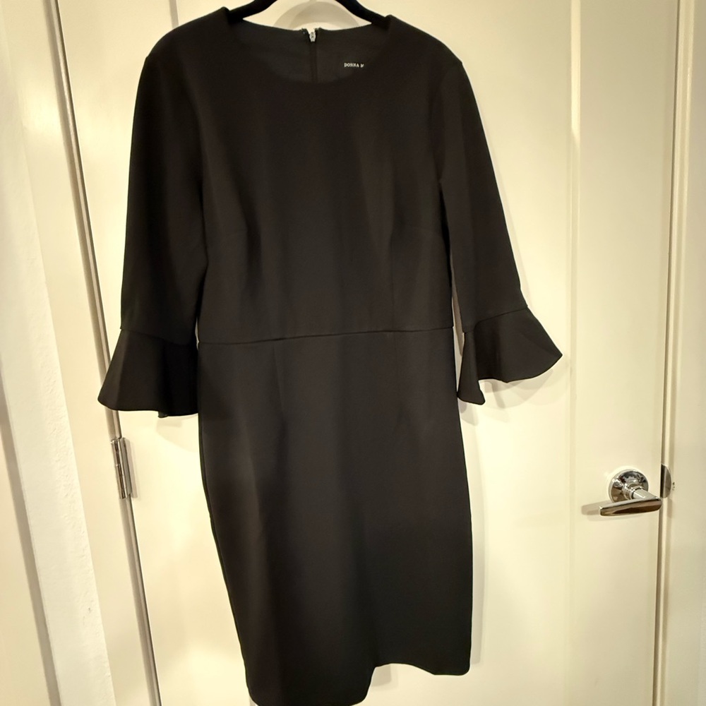 Donna Morgan Black Dress with Flared Sleeves